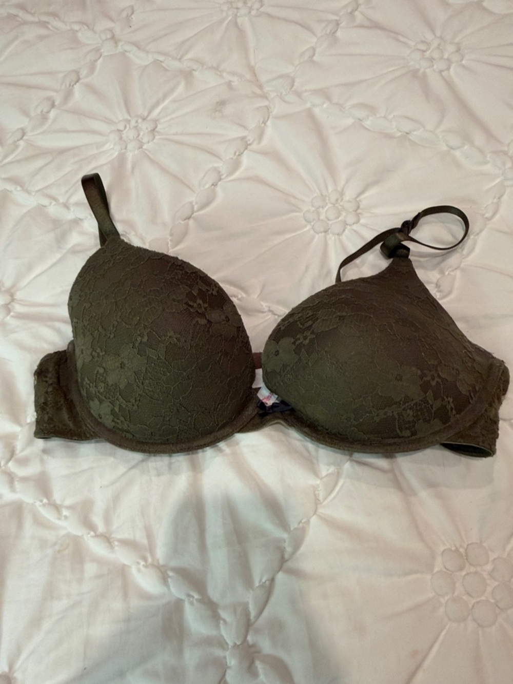 Xhilaration Olive Lace T-Shirt Padded Bra - Picture 5 of 5